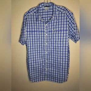 Columbia Blue and White Casual Button Down Shirt